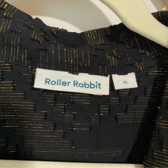 Roller Rabbit Black and Gold Midi Button Front Dress XL - Picture 7 of 10